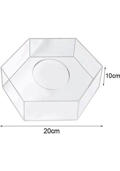 Akrilik Kek Teşhir Panosu Altıgen Kek Tepsisi Dıy Kek Doldurulabilir Kurulu Tabanı Temizle Kek Standı Dekor Araçları 20X20X10CM (Yurt Dışından)