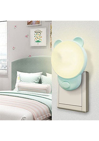 Gece Lambası Çocuk Soketi Anahtarlı LED Başucu Lambası Fiş Işık Yatak Odası Için Uygun 2 Adet Mavi Ab Tak (Yurt Dışından) modelleri