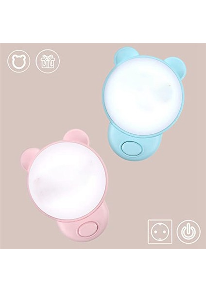 Gece Lambası Çocuk Soketi Anahtarlı LED Başucu Lambası Fiş Işık Yatak Odası Için Uygun 2 Adet Mavi Ab Tak (Yurt Dışından) fırsatları