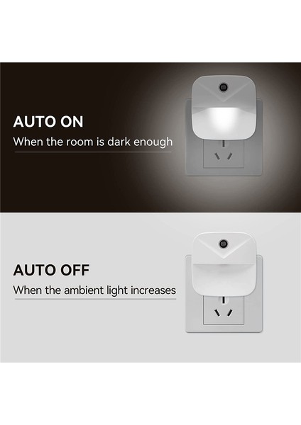 Gece Lambası Takılabilir Akıllı Işık Paketi, Koridorlar, Yatak Odaları Için 4 Otomatik Açma ve Kapama Duvar Işığı, Us Plug, (Beyaz Işık) (Yurt Dışından) modelleri
