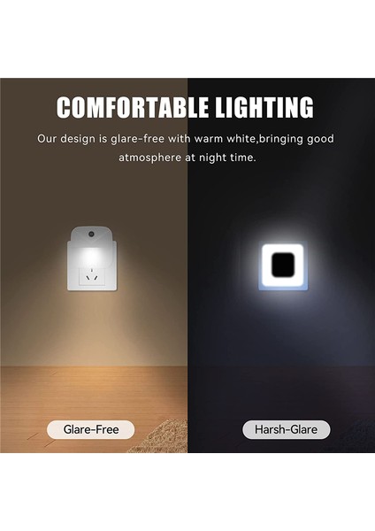 Gece Lambası Takılabilir Akıllı Işık Paketi, Koridorlar, Yatak Odaları Için 4 Otomatik Açma ve Kapama Duvar Işığı, Us Plug, (Beyaz Işık) (Yurt Dışından) fırsatları