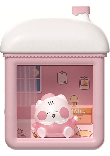 Manyetik Indüksiyon Gece Lambası LED Karartma Lambası Çizgi Film Bebeği Çocuk Odası Dekoratif Kısılabilir Lamba Pembe (Yurt Dışından)