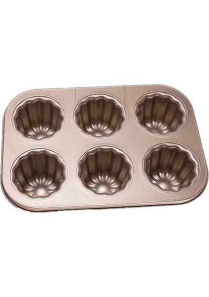 6-Cavity Canele Kalıp Kek Tava, Yapışmaz Canele Fırın Tepsisi Fırın Için Karbon Çelik Caneles Kalıp Bakeware Aracı (Yurt Dışından)