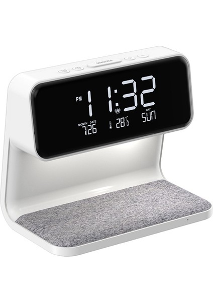 Takvim Saat Sıcaklık Göstergesi Entegre Işık Cep Telefonu Indüksiyon Şarjlı Gece Lambası (Abd Tak) (Yurt Dışından)