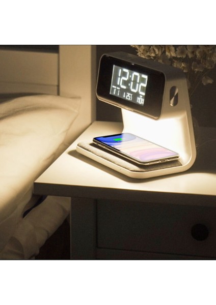 Takvim Saat Sıcaklık Göstergesi Entegre Işık Cep Telefonu Indüksiyon Şarjlı Gece Lambası (Abd Tak) (Yurt Dışından) modelleri