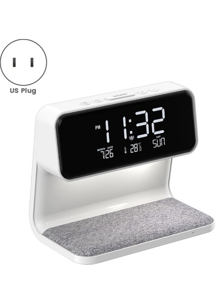 Takvim Saat Sıcaklık Göstergesi Entegre Işık Cep Telefonu Indüksiyon Şarjlı Gece Lambası (Abd Tak) (Yurt Dışından) indirimleri