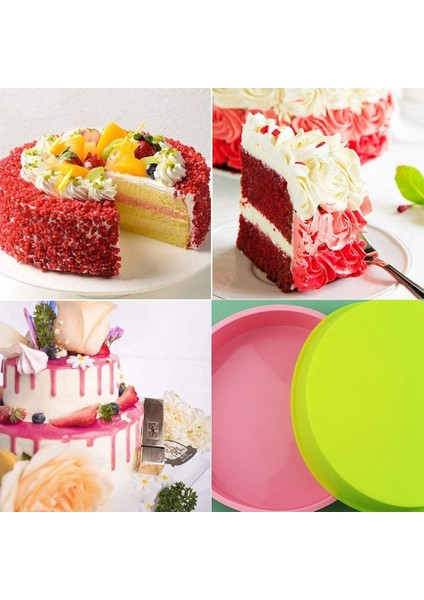 2 Adet Silikon Kek, 8 Inç Yuvarlak Kek Tenekeleri, Yapışmaz Pişirme, Çikolata / Ekmek Için Bakeware (Yurt Dışından)