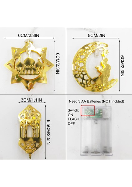 Ramazan Mübarek Peri Dize Işıklar 10 Feet 20 Altın Eid Ramazan Süslemeleri Islam Eid Festivali Peri Işıkları (Yurt Dışından) fırsatları