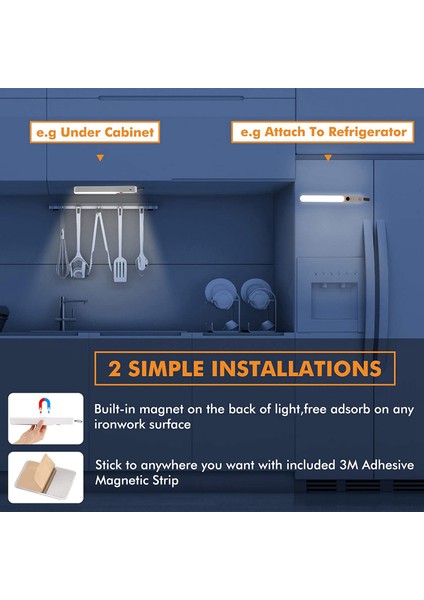 Dolap Altı Işıkları, 30 LED Süper Parlak Hareket Sensörü Işıkları, Dolap Işığıyla Çalışan LED Lamba Ayarlanabilir 3 Seviye (Yurt Dışından)
