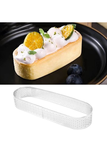 8 Adet Oval Tartlet, Fransız Tatlı Mousse Meyveli Turta Tart Yüzük Kiş Kek Kalıbı, Paslanmaz Çelik Tart Mousse Yüzük (Yurt Dışından)