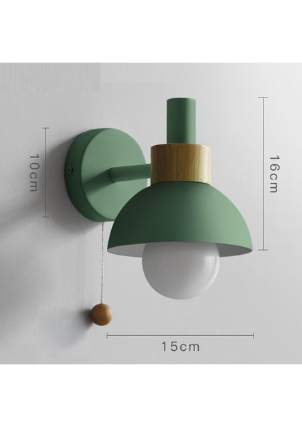 LED Duvar Lambası Anahtarı ile Ahşap Aplik Işıkları Kapalı Aydınlatma Ev Dekor Başucu Yatak Odası Oturma Odası Ampul B ile (Yurt Dışından)