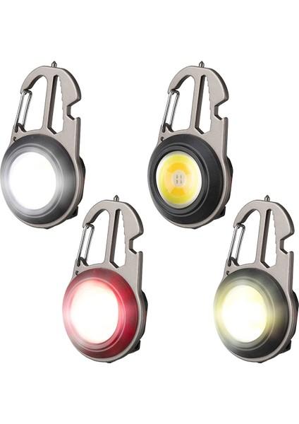 4 Adet LED Mini Cob Fenerleri 7 Işık Modu Işık Anahtarlık El Feneri 500 Lümen Parlak Cep El Feneri Şarj Edilebilir (Yurt Dışından)