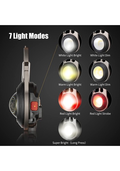 4 Adet LED Mini Cob Fenerleri 7 Işık Modu Işık Anahtarlık El Feneri 500 Lümen Parlak Cep El Feneri Şarj Edilebilir (Yurt Dışından) fiyatları