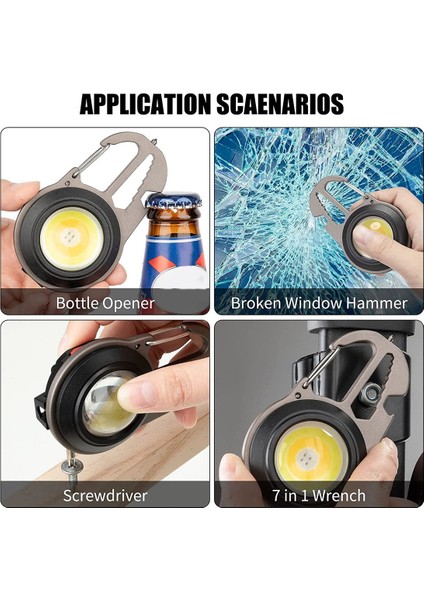 4 Adet LED Mini Cob Fenerleri 7 Işık Modu Işık Anahtarlık El Feneri 500 Lümen Parlak Cep El Feneri Şarj Edilebilir (Yurt Dışından) indirimleri