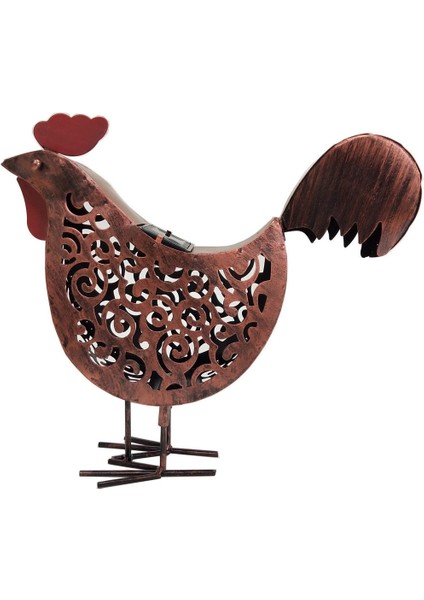 Güneş Metal Kaydırma Horoz Bahçe Heykel, 3 D Horoz Heykeli Fener Işıkları Masa Açık Güneş Işığı Sanat Dekoru (Yurt Dışından)