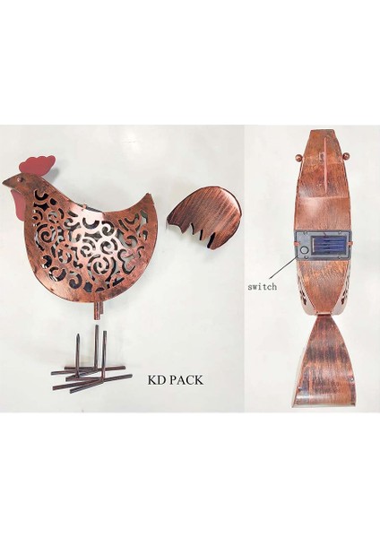 Güneş Metal Kaydırma Horoz Bahçe Heykel, 3 D Horoz Heykeli Fener Işıkları Masa Açık Güneş Işığı Sanat Dekoru (Yurt Dışından) modelleri
