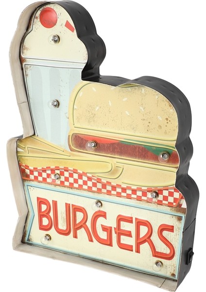 Hamburger Dondurma LED Işıkları Neon Tabelalar Tabela Retro Bar Cafe Ev Duvar Asılı Dekoratif Metal Tabela Bar Kek Ekmek Reklam Tabelaları (Yurt Dışından)