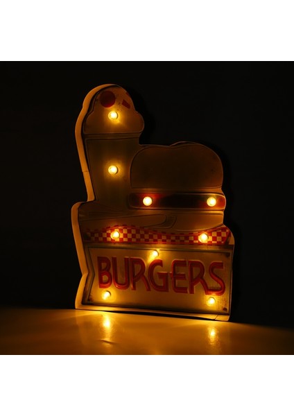 Hamburger Dondurma LED Işıkları Neon Tabelalar Tabela Retro Bar Cafe Ev Duvar Asılı Dekoratif Metal Tabela Bar Kek Ekmek Reklam Tabelaları (Yurt Dışından)