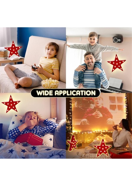 2 Adet Yıldız Plastik Gece Işıkları Kumandalı LED Kayan Yıldız Burcu Yıldız Şekilli Sinema Dekor Odası Duvar Lambaları A (Yurt Dışından)
