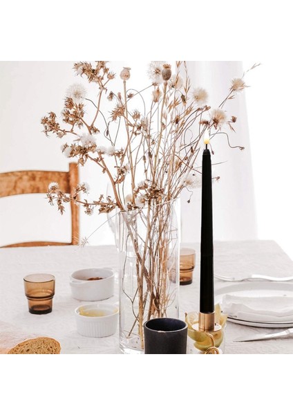 6 Adet Alevsiz Siyah Konik Mumlar 10 Tuşlu Uzaktan Zamanlayıcı ile Titreşen, Kumandalı LED Şamdanlar Pencere Mumları (Yurt Dışından) fiyatları