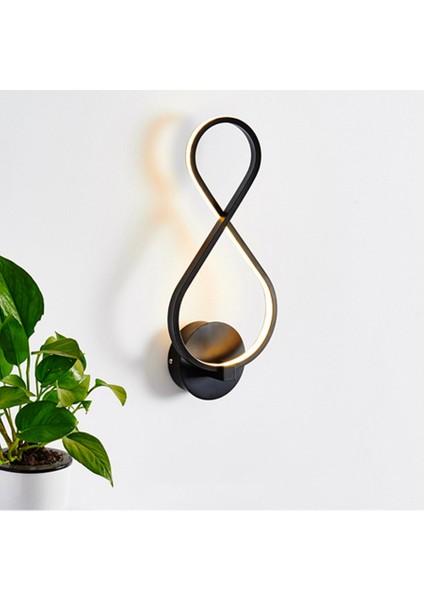 Led8 Kelime Siyah Duvar Lambası Iskandinav Yatak Odası Başucu Lambası Oturma Odası Yemek Odası Arka Plan Duvar Lambası (Yurt Dışından) modelleri