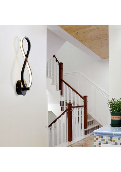 Led8 Kelime Siyah Duvar Lambası Iskandinav Yatak Odası Başucu Lambası Oturma Odası Yemek Odası Arka Plan Duvar Lambası (Yurt Dışından) indirimleri