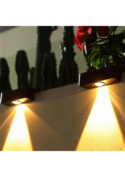 2 Adet Güneş Duvar Işık Güneş Işığı Bahçe Çit Lambası LED Su Geçirmez Güneş Merdiven ve Aşağı Avlu Sokak Duvar Lambası (Yurt Dışından)