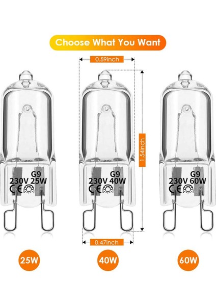 20 Adet G9 Halojen Ampuller, 25W Şeffaf Halojen Lambalar Kısılabilir, Avizeler, Kolyeler, Peyzaj Işıkları Için Sıcak Beyaz 2800K (Yurt Dışından) modelleri