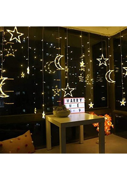 3.5 M Dekoratif Yıldızlı Dize Perde Ramazan Işıkları Aylar ve Yıldızlar Ramazan Ev Dekorasyon Partisi Için LED Gece Lambası (Yurt Dışından) fırsatları