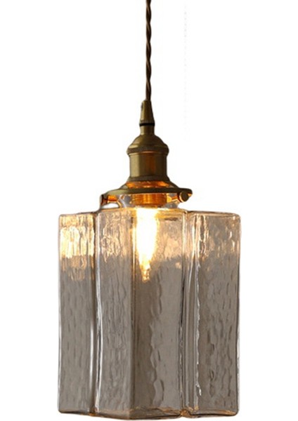 Retro Cam Kolye Işıkları Iskandinav Minimalist Başucu Lambası Lüks Restoran Balkon Girişi Pirinç Lamba C (Yurt Dışından)