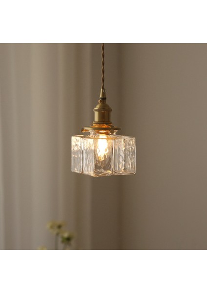 Retro Cam Kolye Işıkları Iskandinav Minimalist Başucu Lambası Lüks Restoran Balkon Girişi Pirinç Lamba C (Yurt Dışından) modelleri