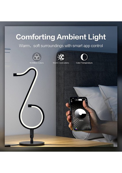 Masa-Duvar Modern Lamba Müzik Kısılabilir Akıllı LED - 210 Mod App Kontrolü Atmosfer Dekoru, Müzik Kayıt Senkronizasyonu, Medya Anı (Yurt Dışından) fiyatları