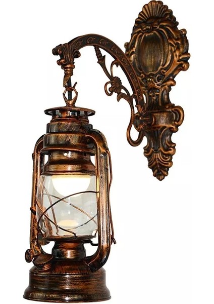 Vintage LED Duvar Lambası Ahır Fener Retro Kömür Yağı Duvar Lambası Avrupa Antika Tarzı (Yurt Dışından)
