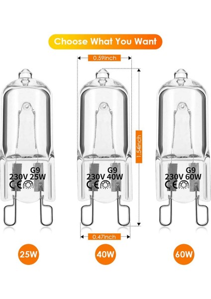 20 Adet G9 Halojen Ampuller, 40W Şeffaf Halojen Lambalar Kısılabilir, Avizeler, Kolyeler, Peyzaj Işıkları Için Sıcak Beyaz 2800K (Yurt Dışından) indirimleri