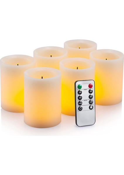 Elektronik Optik Fiber Mum 6 Parçalı Set Simülasyon Alev Parafin LED Mum Lamba Seti (Yurt Dışından)