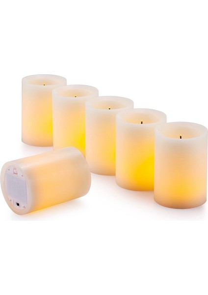 Elektronik Optik Fiber Mum 6 Parçalı Set Simülasyon Alev Parafin LED Mum Lamba Seti (Yurt Dışından)
