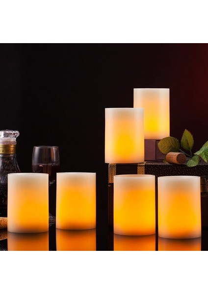 Elektronik Optik Fiber Mum 6 Parçalı Set Simülasyon Alev Parafin LED Mum Lamba Seti (Yurt Dışından)