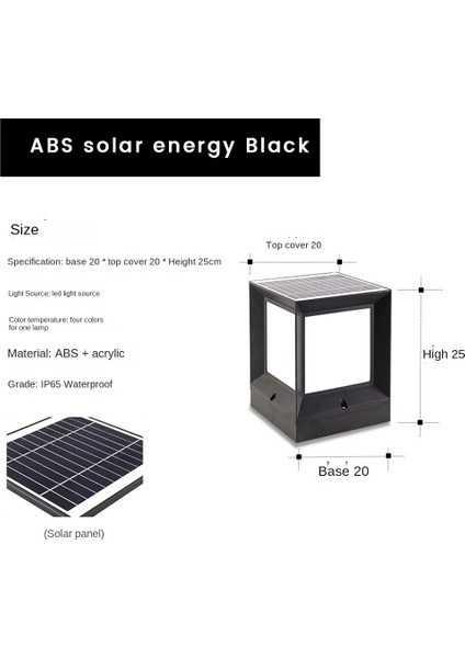 LED Güneş Sütun Far Güneş Enerjili Ayağı Lambası Açık Su Geçirmez Duvar Lambası Avlu Peyzaj Bahçe Için 20 cm (Yurt Dışından) indirimleri