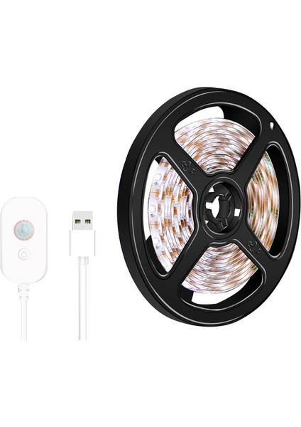 USB Pır Hareket Sensörü LED Şerit Lamba Yatak Dolabı Dolap Merdiven Gece Lambası-Sıcak Beyaz (Yurt Dışından)