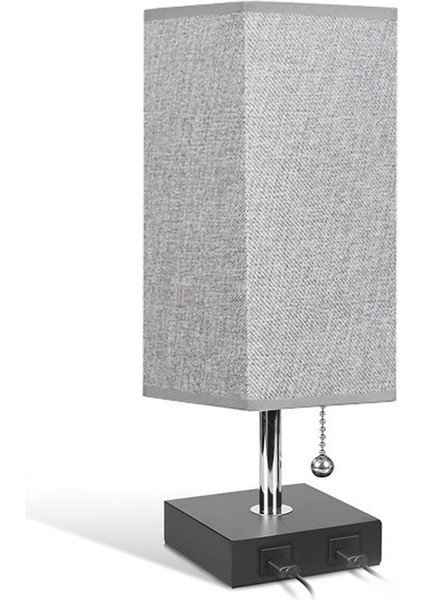 Dokunmatik Kısılabilir Başucu Lambası, USB Şarj Bağlantı Noktaları ve Ac Çıkışı ile Şarj Edilebilir Işık Masa Lambası Ab Tak (Yurt Dışından)