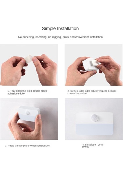 LED Hareket Sensörü Gece Lambası 3000K Stick-On Dolap Işığı ile Alacakaranlık Şafak Sensörü Dolap Için 3 Paket Beyaz (Yurt Dışından)