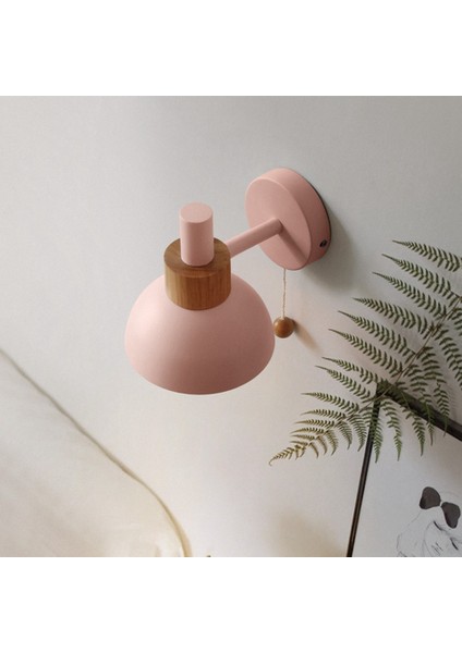 LED Duvar Lambası Anahtarı ile Ahşap Aplik Işıkları Kapalı Aydınlatma Ev Dekor Başucu Yatak Odası Oturma Odası Ampul ile A (Yurt Dışından) fiyatları