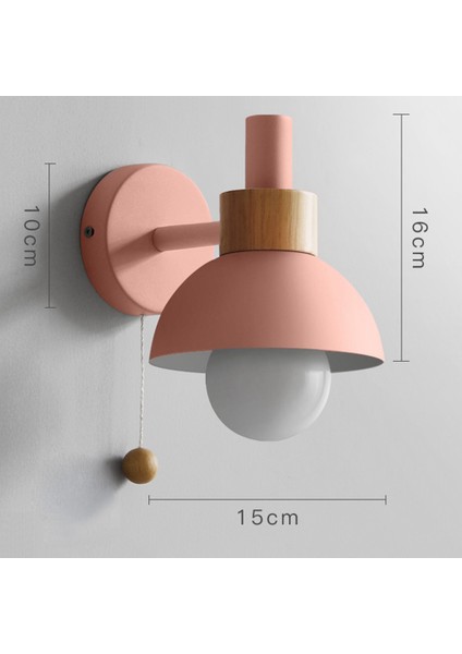 LED Duvar Lambası Anahtarı ile Ahşap Aplik Işıkları Kapalı Aydınlatma Ev Dekor Başucu Yatak Odası Oturma Odası Ampul ile A (Yurt Dışından) indirimleri