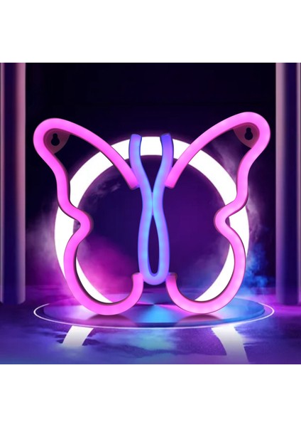 Kelebek Neon Tabelalar Yatak Odası Duvar Dekoru Için Işıklar, USB Veya LED Neon Gece Lambası Duvar Dekorasyonu, Oda Dekoru A (Yurt Dışından) fiyatları