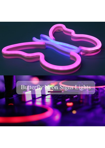 Kelebek Neon Tabelalar Yatak Odası Duvar Dekoru Için Işıklar, USB Veya LED Neon Gece Lambası Duvar Dekorasyonu, Oda Dekoru A (Yurt Dışından) fırsatları
