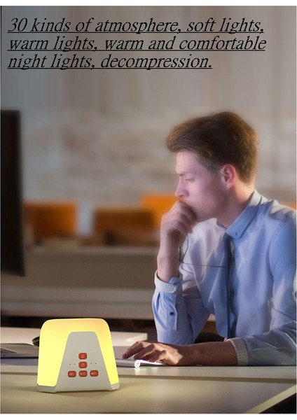 Ses Makinesi ve Çalar Saat Beyaz Gürültü Ses Makinesi Gece Lambası Uyku Enstrümanı Atmosfer Lambası (Yurt Dışından) fiyatları