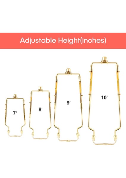 7 Inç Abajur Arp Tutucu Ayarlanabilir Lamba Arp Kiti E14,E26,E27 Işık Tabanı Adaptörü Altın Boynuz Çerçeve Abajur Braketi (Yurt Dışından) modelleri