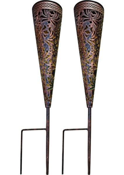 2 Adet Metal Güneş Işıkları Bahçe Dış Bahçe Dekorasyonu Için, Balkon Çiçek Kutuları Çim Yolu Için LED Bahçe Işıkları (Yurt Dışından)