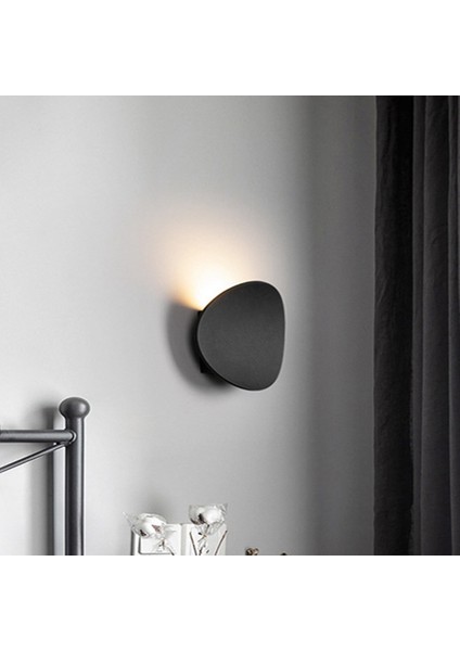 Duvar Lambası Modern Yuvarlak Basit Yatak Odası Başucu Lambası Iskandinav Kişilik Oturma Odası Koridor Koridor (Siyah) (Yurt Dışından) fırsatları