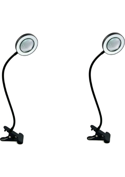 48 LED Masa Lambası Klipsi, 5x Büyüteç Işığı ile 360° Ayarlanabilir 3 Modlu LED Masa Lambası Yatak Masası Çalışması Için El Sanatları-2pc (Yurt Dışından) indirimleri